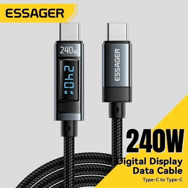 NEW 240W USB Type C To USB C Cable 100W PD 3.1 Fast Charging Charger Cable Wire 2M