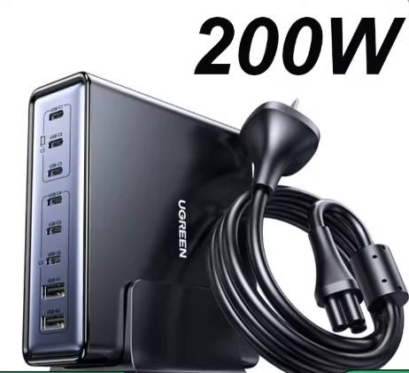 NEW UGREEN Charger Eight-in-one Gallium Nitride 200W Multi Port Fast Charging Desktop Charging Station