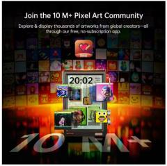 Divoom Times Frame Smart HD Screen 10.1" DIY Digital Clock Crypto Stocks Weather Calendar Tech Gift Desk