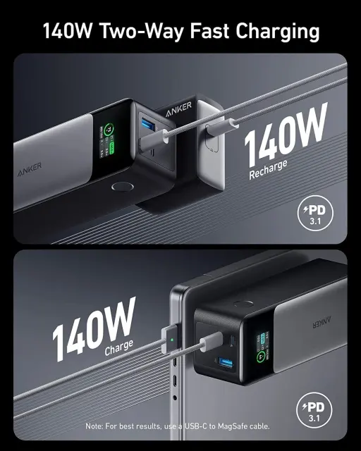 NEW Anker 737 Power Bank(PowerCore 24K) 24,000mAh 3-Port Portable Charger with 140W