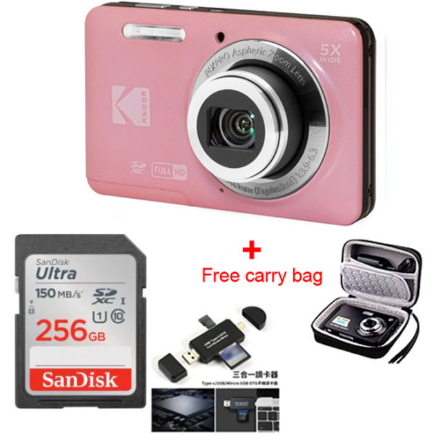 NEW KODAK PIXPRO FZ55 16MP Digital Camera 5X Optical Zoom 28mm Wide Angle 1080P Full HD Video 2.7" LCD Vlogging Camera