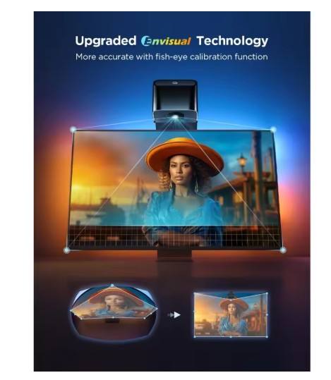 NEW Govee TV Backlight 3 Lite with Fish-Eye Correction Function Sync to 55-65 Inch TVs, 11.8ft RGBICW Wi-Fi LED Strip Lights