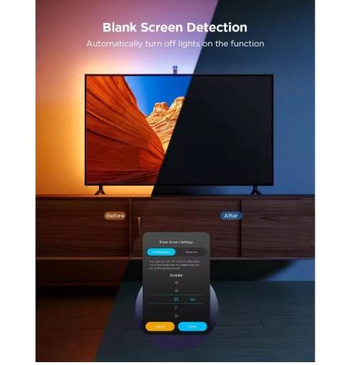 NEW Govee TV Backlight 3 Lite with Fish-Eye Correction Function Sync to 55-65 Inch TVs, 11.8ft RGBICW Wi-Fi LED Strip Lights