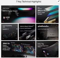 TCL RayNeo Air4 Air 4 Smart AR XR Glasses HDR10 1200Nits Pixel Color 120Hz Glass