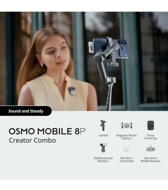 NEW DJI Osmo Mobile 8P Creator Combo 3 Axis Mobile Phone Gimbal