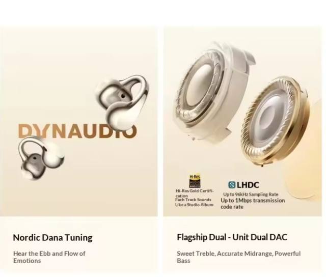 Oppo Enco Clip2 Open Ear Wireless Bluetooth Earphones Ear Jewelry 5.2 Grams Ultra Light Gold Plated All Day Comfort Adults