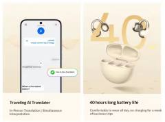 Oppo Enco Clip2 Open Ear Wireless Bluetooth Earphones Ear Jewelry 5.2 Grams Ultra Light Gold Plated All Day Comfort Adults