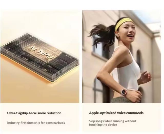 Oppo Enco Clip2 Open Ear Wireless Bluetooth Earphones Ear Jewelry 5.2 Grams Ultra Light Gold Plated All Day Comfort Adults