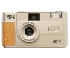 VIBE FilmGerman 501F Vintage 35mm Reusable Photo Film Camera Sandy Gold