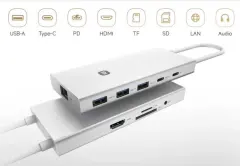 Xiaomi 10in1 Type-C Docking Station HUB to USB 3.0 HDMI 2.0 PD LAN SD