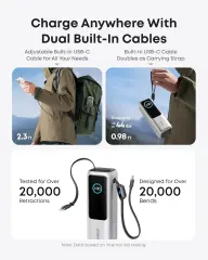 Anker Laptop Power Bank 25000mAh Portable Charger 100W USB-C Built-in Cable