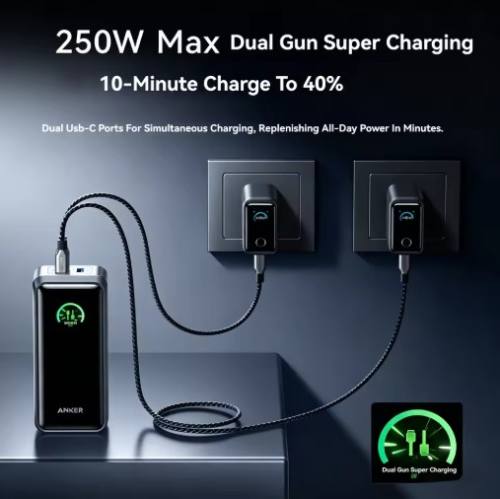 Anker Prime Portable Power Bank 300W Max Fast Charging 26250mAh 3C Certified Airplane Friendly