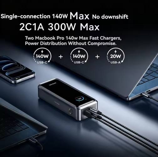Anker Prime Portable Power Bank 300W Max Fast Charging 26250mAh 3C Certified Airplane Friendly