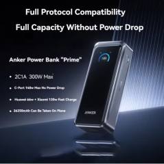 Anker Prime Portable Power Bank 300W Max Fast Charging 26250mAh 3C Certified Airplane Friendly