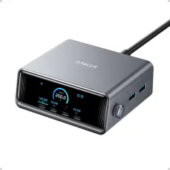 NEW Anker Prime 250W USB-C Charger 6-Port GaN Charging Station Smart Control Dial