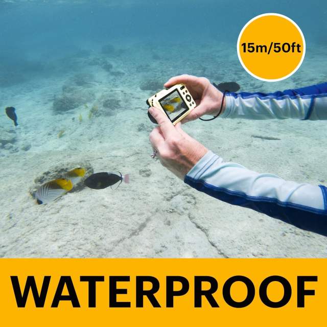 KODAK Pixpro WPZ2 - Compact Digital Camera 16M Pixels Waterproof to 15m  Shockproof Video 720p LCD Screen 2.7  Li-ion Battery Yellow