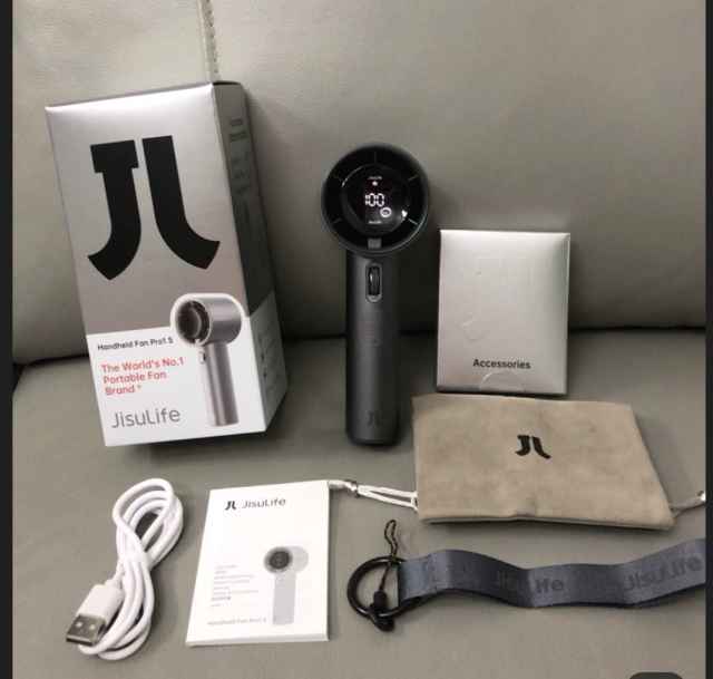 JISULIFE Portable Hand Fan 100 Wind Speeds Mini Bladeless Handheld Fan USB Rechargeable Personal Fans, Electric Eyelash Fan