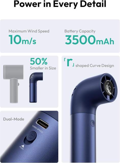New Aecooly Portable Handheld Fan Powerful Turbo Mini Fan 19000 RPM High Speed