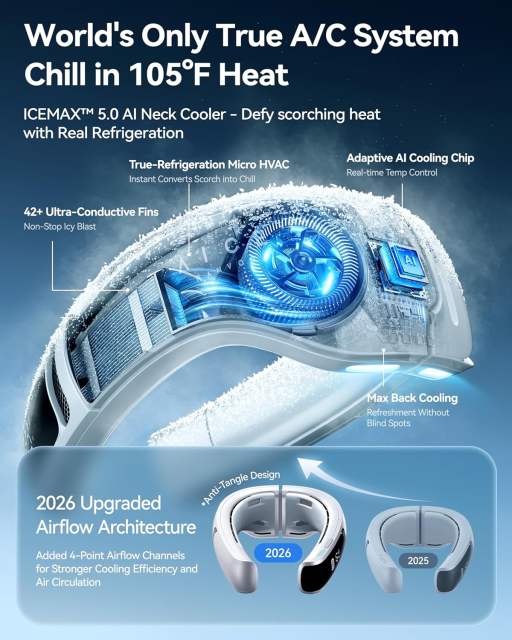 2026 NEW RANVOO AICE LITE MAX Real AC Cold Blast [No.1 Coolest & Most Durable] AI Neck Air Conditioner