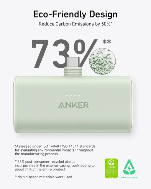 Anker Nano 5,000mAh Power Bank Portable Charger Foldable USB-C 22.5W For iPhone