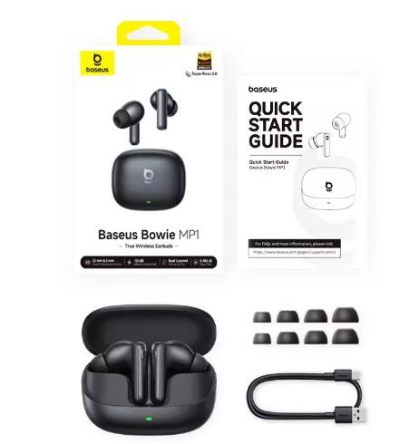 Baseus Bowie MP1 ANC Bluetooth 6.0 True Wireless Earbuds -55dB Adaptive Hybrid ANC Earphones Hi-Res LDAC 6-Mic ENC In-Ear buds