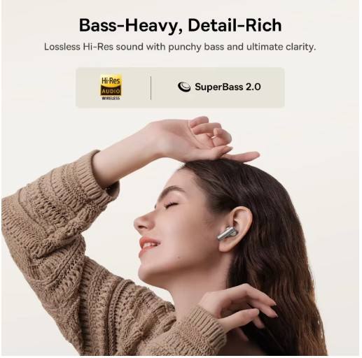 Baseus Bowie MP1 ANC Bluetooth 6.0 True Wireless Earbuds -55dB Adaptive Hybrid ANC Earphones Hi-Res LDAC 6-Mic ENC In-Ear buds