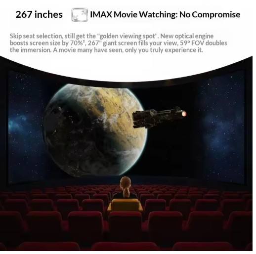 2026 NEW RayNeo  GT AR Glasses XR Smart Glasses: 59° FOV, 267-inch giant screen viewing, native 3DoF, dual-layer Micro-OLED, 120Hz