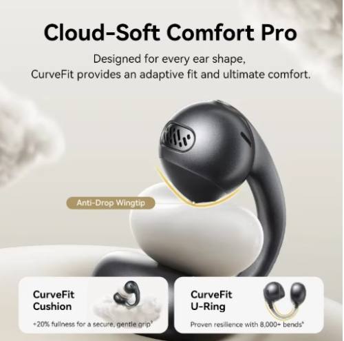 Baseus MC1 Pro Ear Clip Wireless Earphones Bluetooth 6.0 Hi-Res Ultra Open Earbuds earrings 4-Mic ENC Clip on earbuds