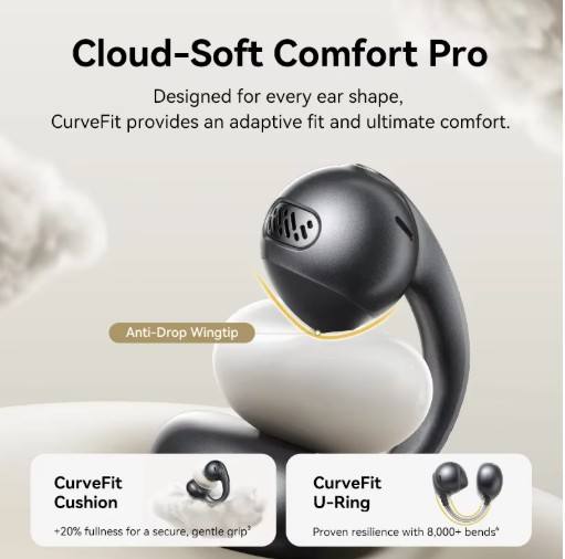 Baseus MC1 Pro Ear Clip Wireless Earphones Bluetooth 6.0 Hi-Res Ultra Open Earbuds earrings 4-Mic ENC Clip on earbuds