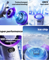 KINSCOTER Portable Handheld Turbo Fan 100 Wind Speeds Adjustable Mini Personal Fan Battery Operated Electric Eyelash Fan