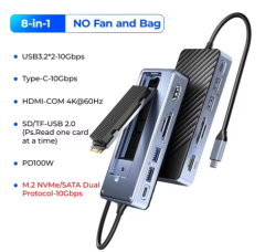 ORICO-USB C HUB with SSD Enclosure Laptop Docking Station