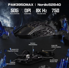 ATTACK SHARK R5 Ultra 39g Carbon Fiber 8000Hz Wireless Gaming Mouse