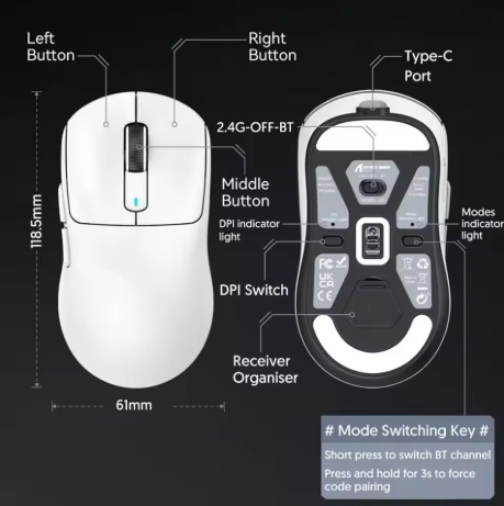 ATTACK SHARK X3/X3 Pro Wireless Gaming Mouse