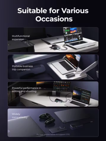 ORICO-USB C HUB with SSD Enclosure Laptop Docking Station