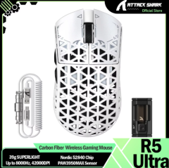 ATTACK SHARK R5 Ultra 39g Carbon Fiber 8000Hz Wireless Gaming Mouse