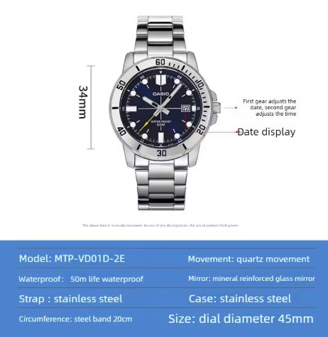 Casio MTP-VD01D Series 50M Waterproof Men's Watch