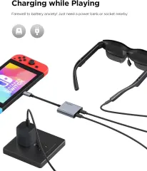 TCL RayNeo USB-C to Glasses Charging Adapter Plug 100W PD Charging 4K60Hz Output
