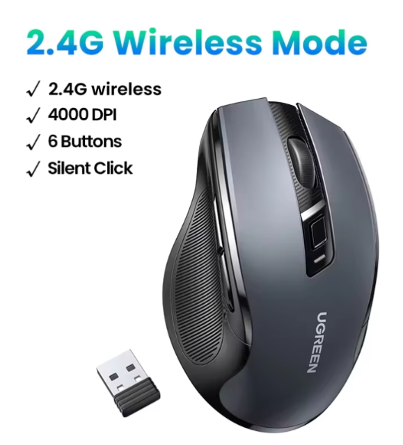UGREEN Wireless Ergonomics Mouse with Bluetooth