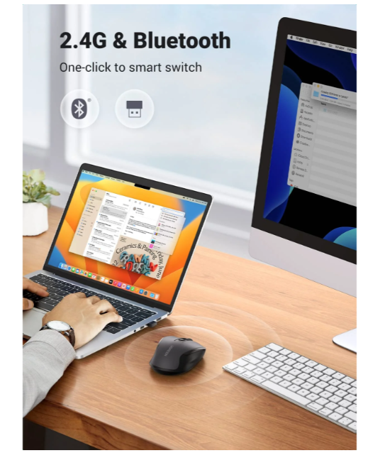 UGREEN Wireless Ergonomics Mouse with Bluetooth
