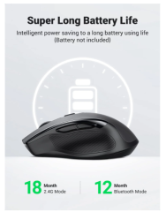 UGREEN Wireless Ergonomics Mouse with Bluetooth
