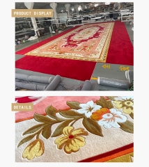 Home Roll Fancy Gold Blue Printed Fireproof Banquet Room Wedding Hall Theatre Hotel Wool Wall To Wall Luxury Carpet