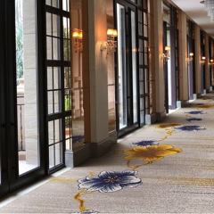 Hand Tufted Customized Wool Wall to Wall Carpet, Hotel Airport Classical Modern Nylon Viscos Artificial Silk Carpet, Meeting, VIP Room Banquet Broadloom Carpet