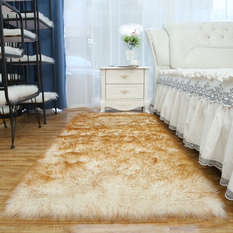 Custom luxury plush living room high pile soft faux fur area carpet rug