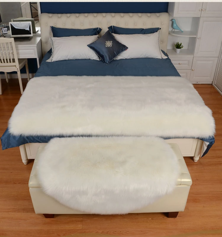 Shaggy Faux Sheepskin Rug Soft Touch Fur Faux Sheepskin Fleece Fluffy Area Rugs Indoor Non-Slip Square Sheepskin Rugs