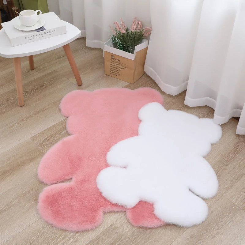 Popular America Europe style luxury flower shape carpet/faux sheepskin rug, faux fur floor mat,non slip carpet