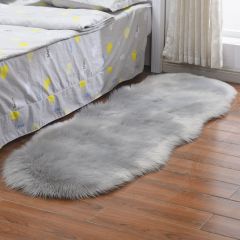 Natural Soft Shaggy White Gold Sheepskin Fur Rug for Living Room Luxury Square Fluffy Carpet for Bedroom Natural Patchwork rug