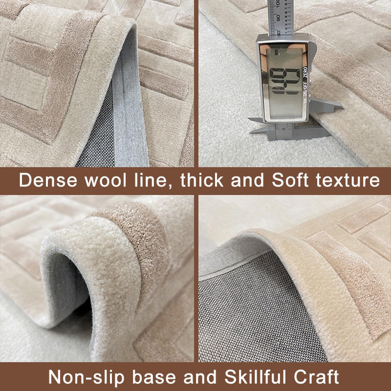 high low cut pile hand tufted 3D Rugs wool handmade Carpet
