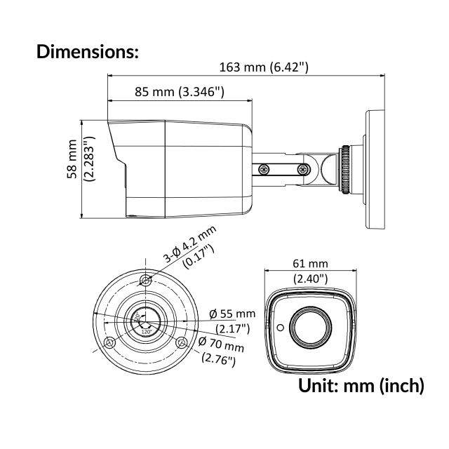 5MP Fixed Mini Bullet Camera | DS-2CE16H0T-ITF
