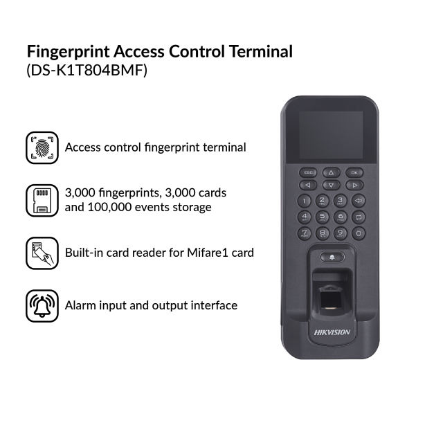 Fingerprint Access Control Terminal | DS-K1T804AMF/DS-K1T804AEF