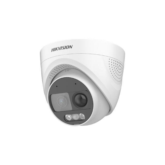 2MP ColorVu PIR Siren Audio Fixed Turret Camera | DS-2CE72DF3T-PIRXOS